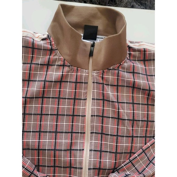 Jian Wang 2XL Men's Retro Plaid Striped Zip Up Pockets Jogger Style Track Suit - Picture 3 of 16